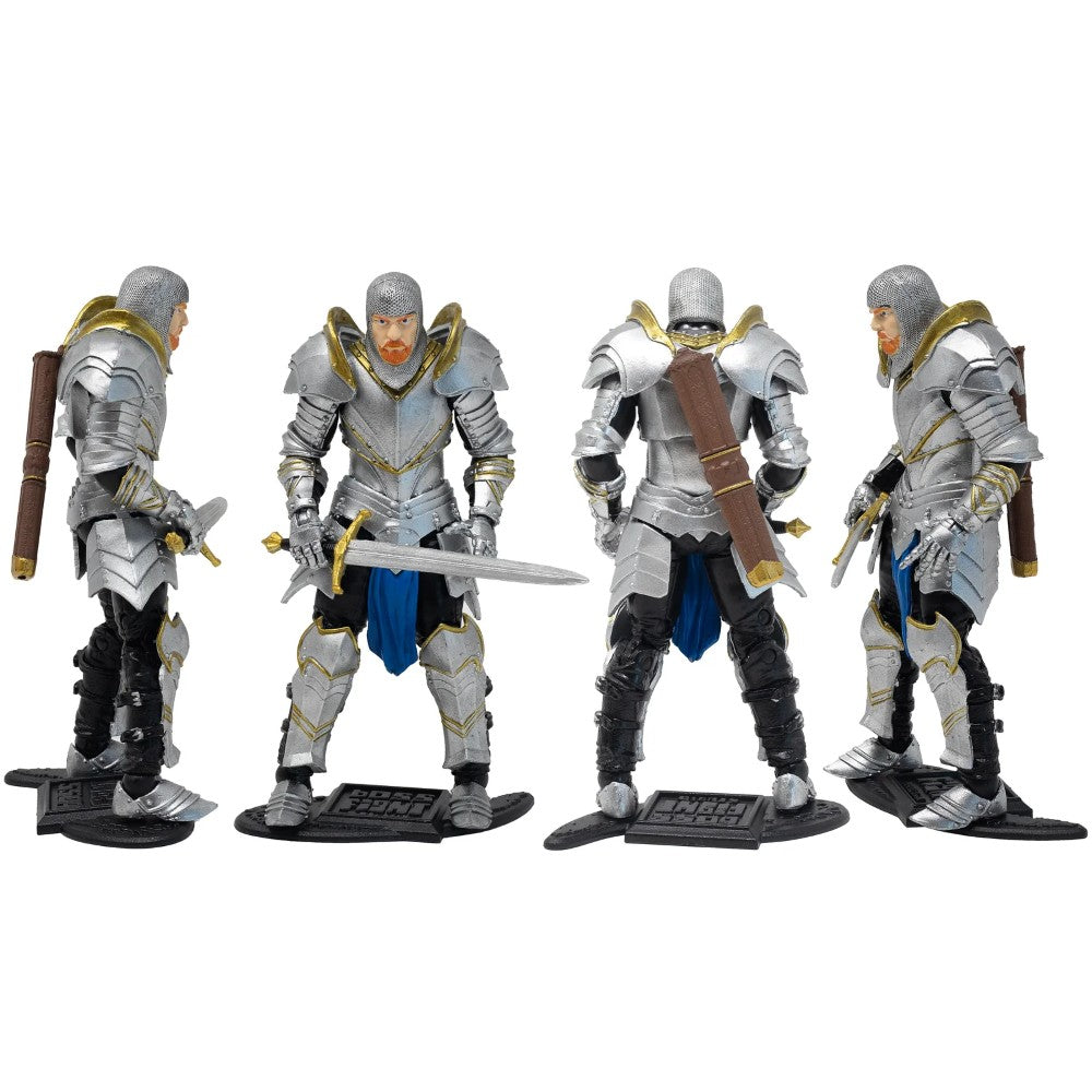 Knight of Accord Warrior of Order -Vitruvian H.A.C.K.S. 1:18 Scale Action Figure by Boss Fight Studio Llc in silver armor with sword and sheath