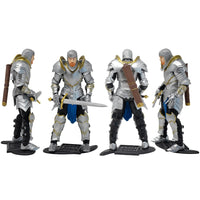 Knight of Accord Warrior of Order -Vitruvian H.A.C.K.S. 1:18 Scale Action Figure by Boss Fight Studio Llc in silver armor with sword and sheath