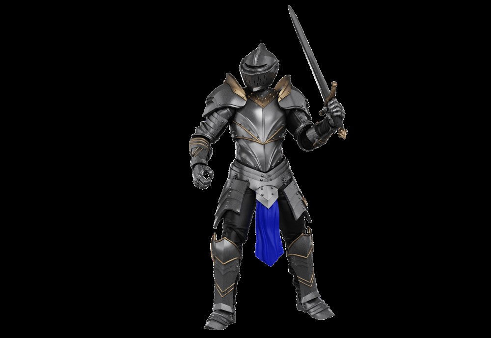 Knight of Accord Warrior of Order -Vitruvian H.A.C.K.S. 1:18 Scale Action Figure by Boss Fight Studio Llc in dark armor with sword raised