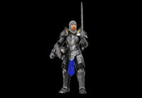 Knight of Accord Warrior of Order -Vitruvian H.A.C.K.S. 1:18 Scale Action Figure by Boss Fight Studio Llc in black armor with sword and blue cloth