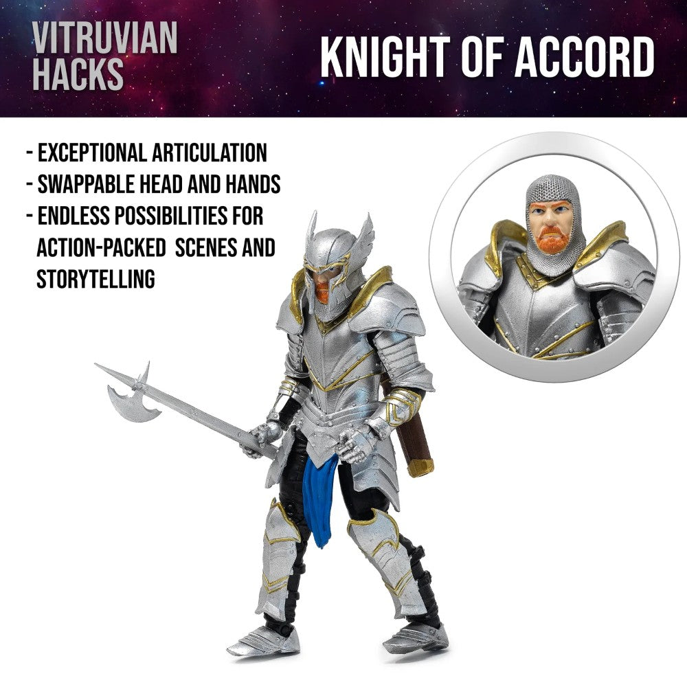 Knight of Accord Warrior of Order -Vitruvian H.A.C.K.S. 1:18 Scale Action Figure by Boss Fight Studio Llc with axe and alternate head