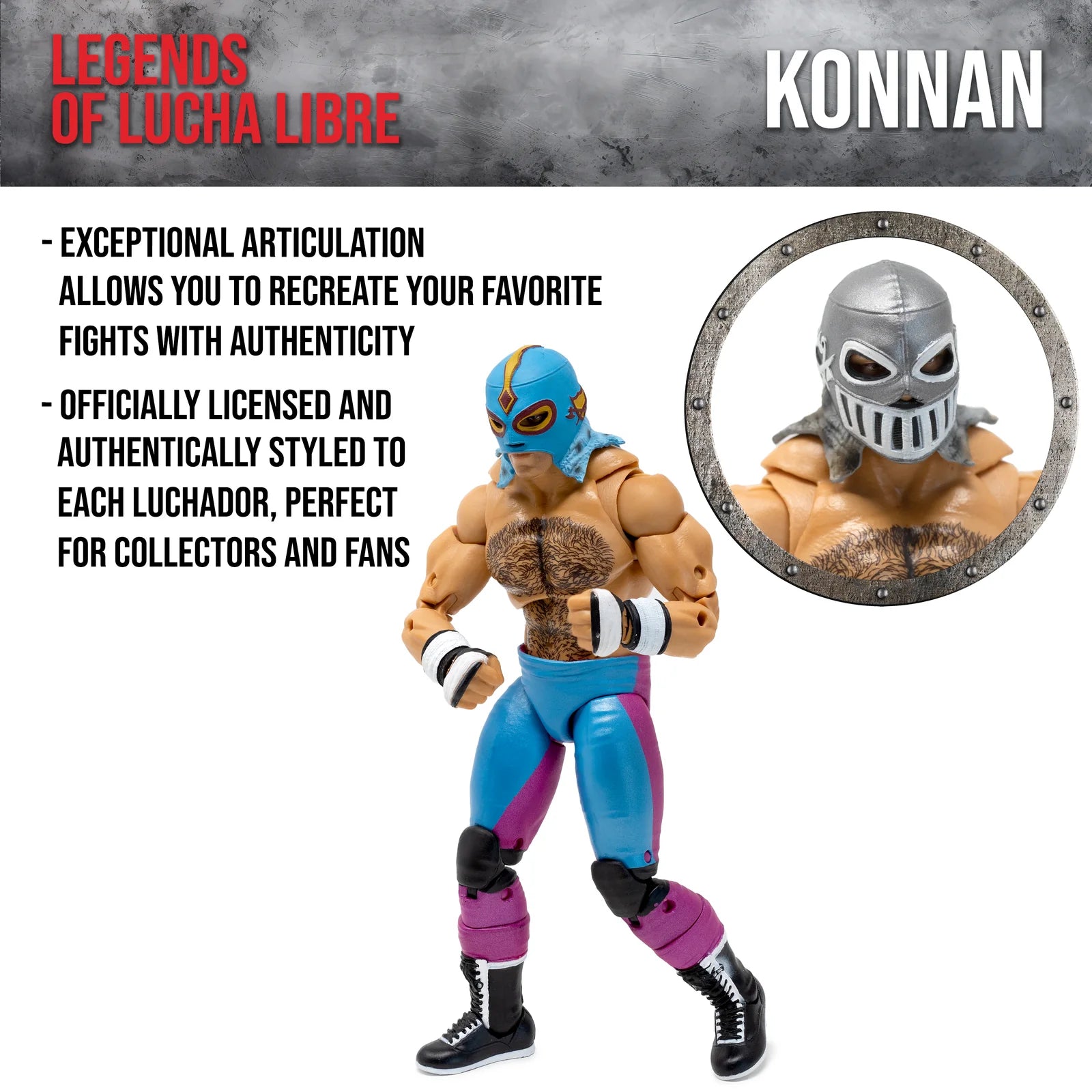 Konnan Legends of Lucha Libre Premium 6.5" Action Figure (1:12 Scale) – Classic Masked Era Edition by Boss Fight Studio Llc new in box
