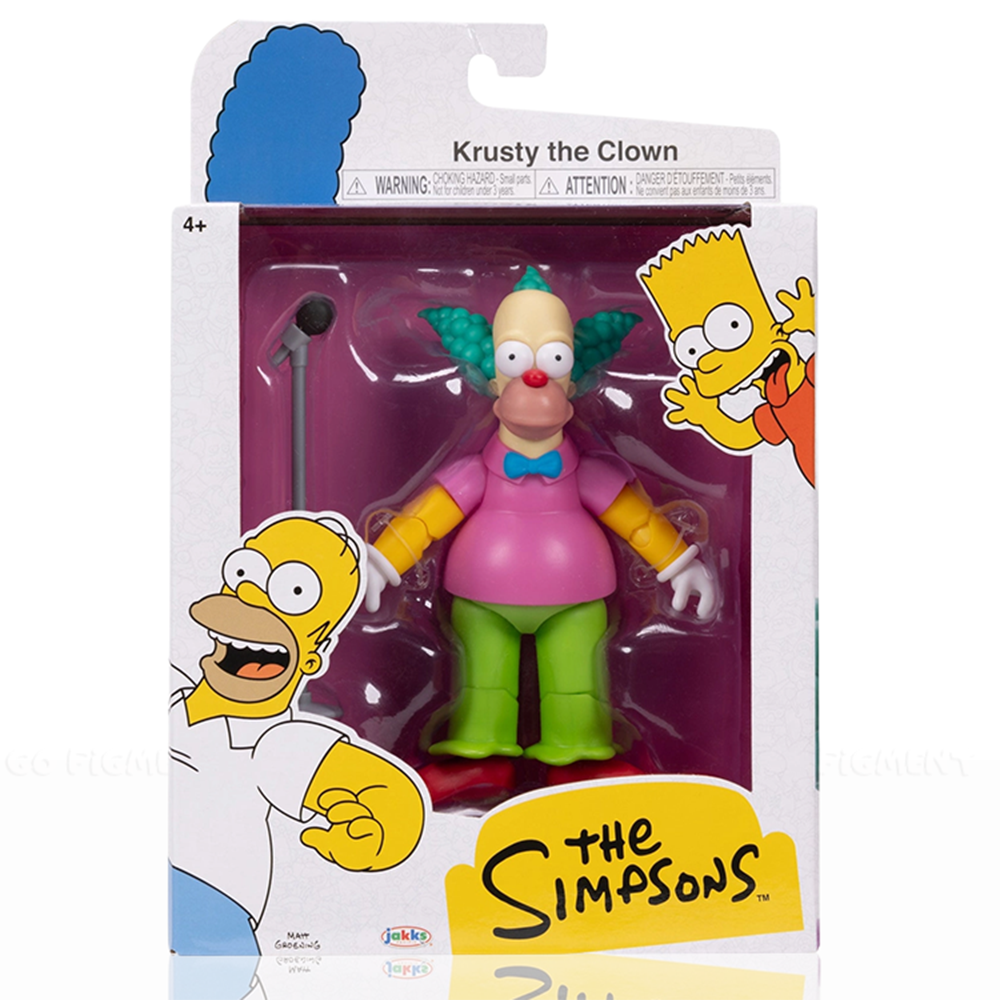 Krusty with Microphone Wave 2 Action Figure The Simpsons 5in Scale by Jakks Pacific in original packaging