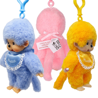 5.5" Monchhichi Lacie Bag Charm Set - 3-Pack (Orange, Blue, & Pink) Sold as Set by Go Figment