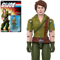 Lady Jaye GI Joe Comic ReAction Plus 1:18 Scale 3 3/4-Inch Action Figure by Super7 in green military outfit