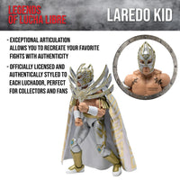 Laredo Kid Legends of Lucha Libre Premium 1:12 Scale 6" Action Figure by Boss Fight Studio Llc new in box with detailed silver and gold mask and cape