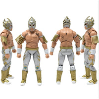 Laredo Kid Legends of Lucha Libre Premium 1:12 Scale 6" Action Figure by Boss Fight Studio Llc with gold and white mask new in box