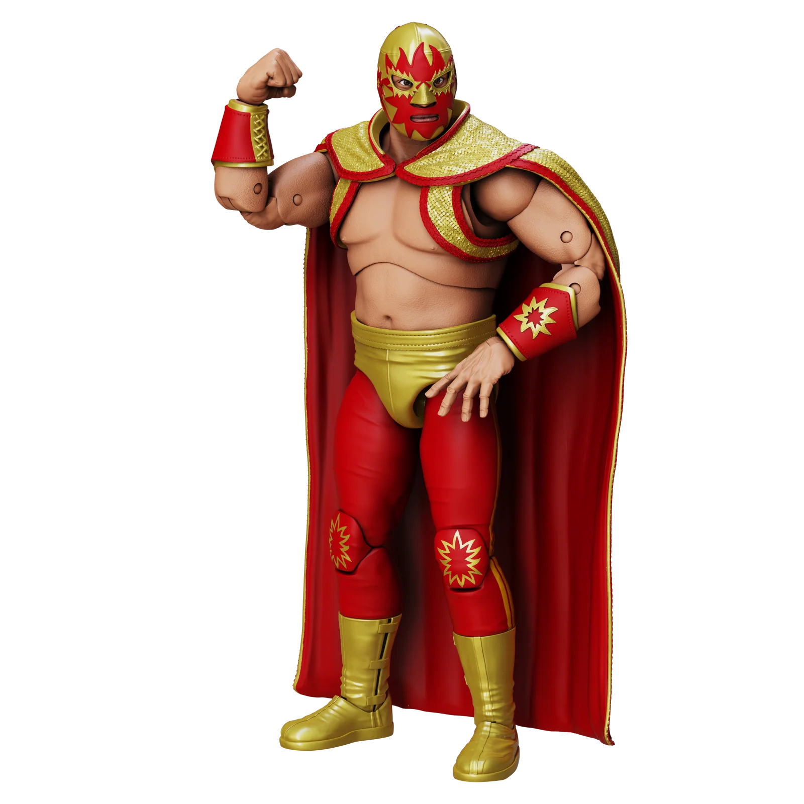 Solar Legends of Lucha Libre Premium 1:12 Scale 6" Action Figure by Boss Fight Studio Llc new in box with red and gold costume
