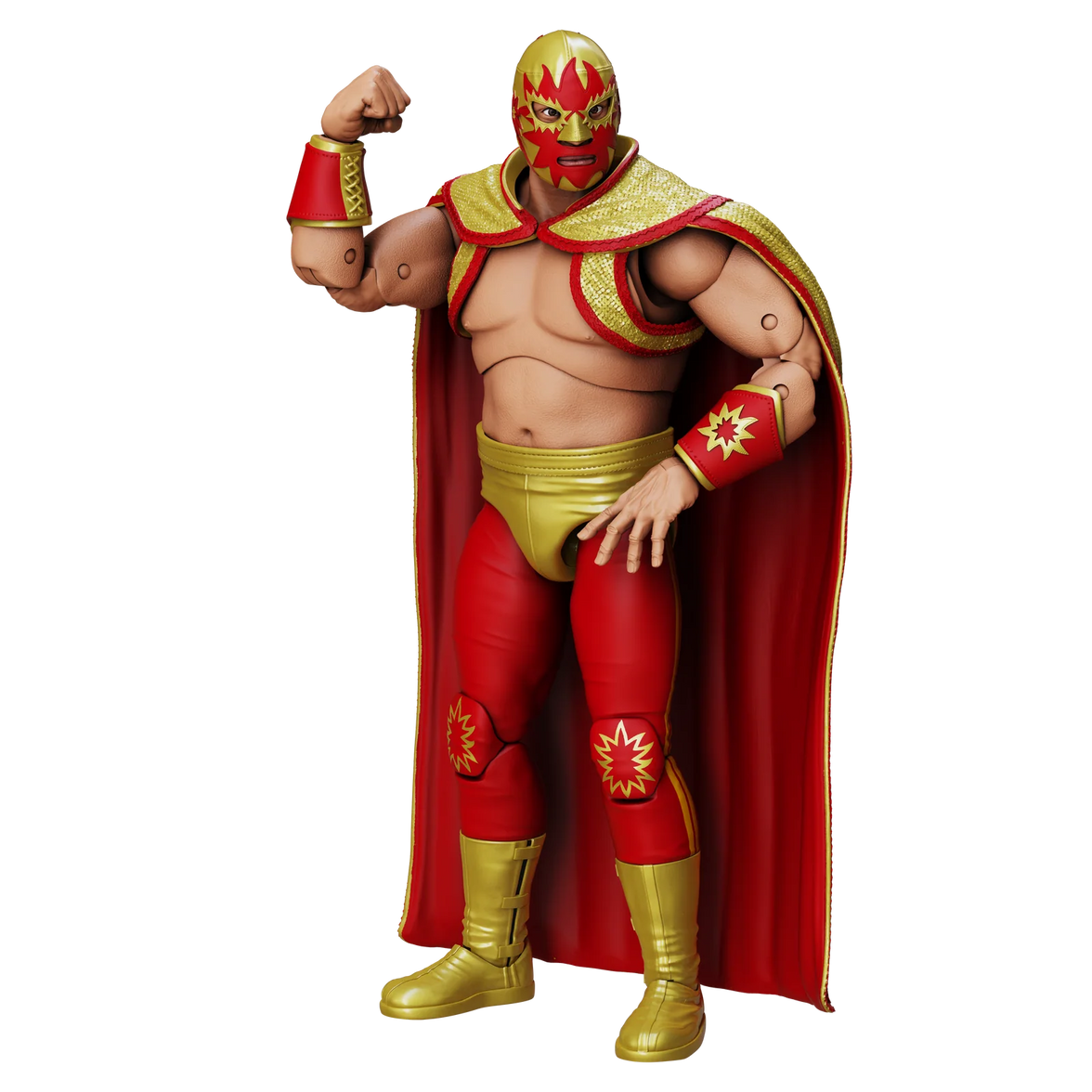 Solar Legends of Lucha Libre Premium 1:12 Scale 6" Action Figure by Boss Fight Studio Llc new in box with red and gold costume