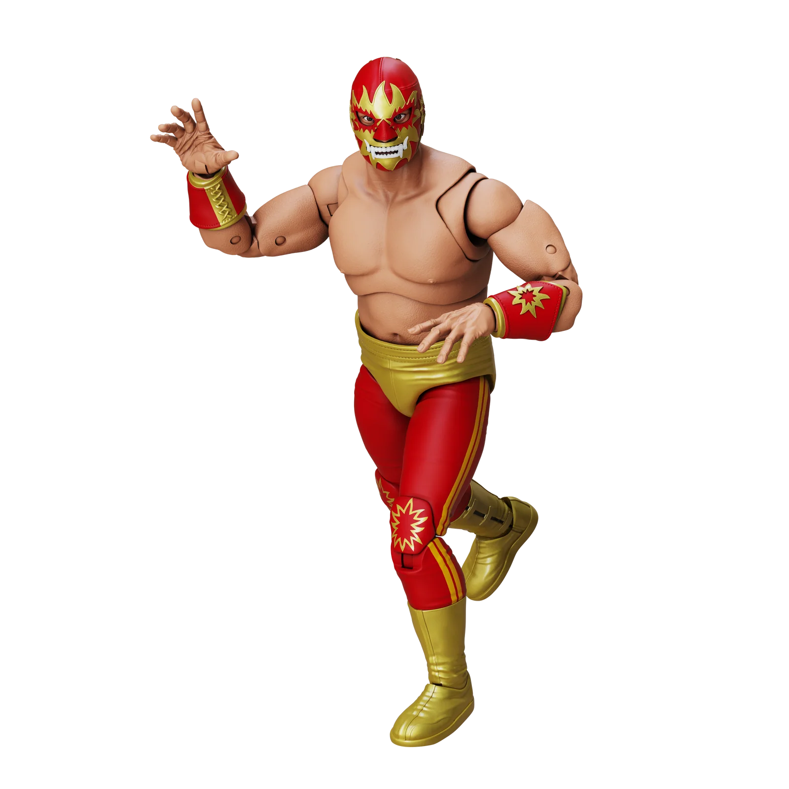 Solar Legends of Lucha Libre Premium 1:12 Scale 6" Action Figure new in box by Boss Fight Studio Llc in red and gold attire