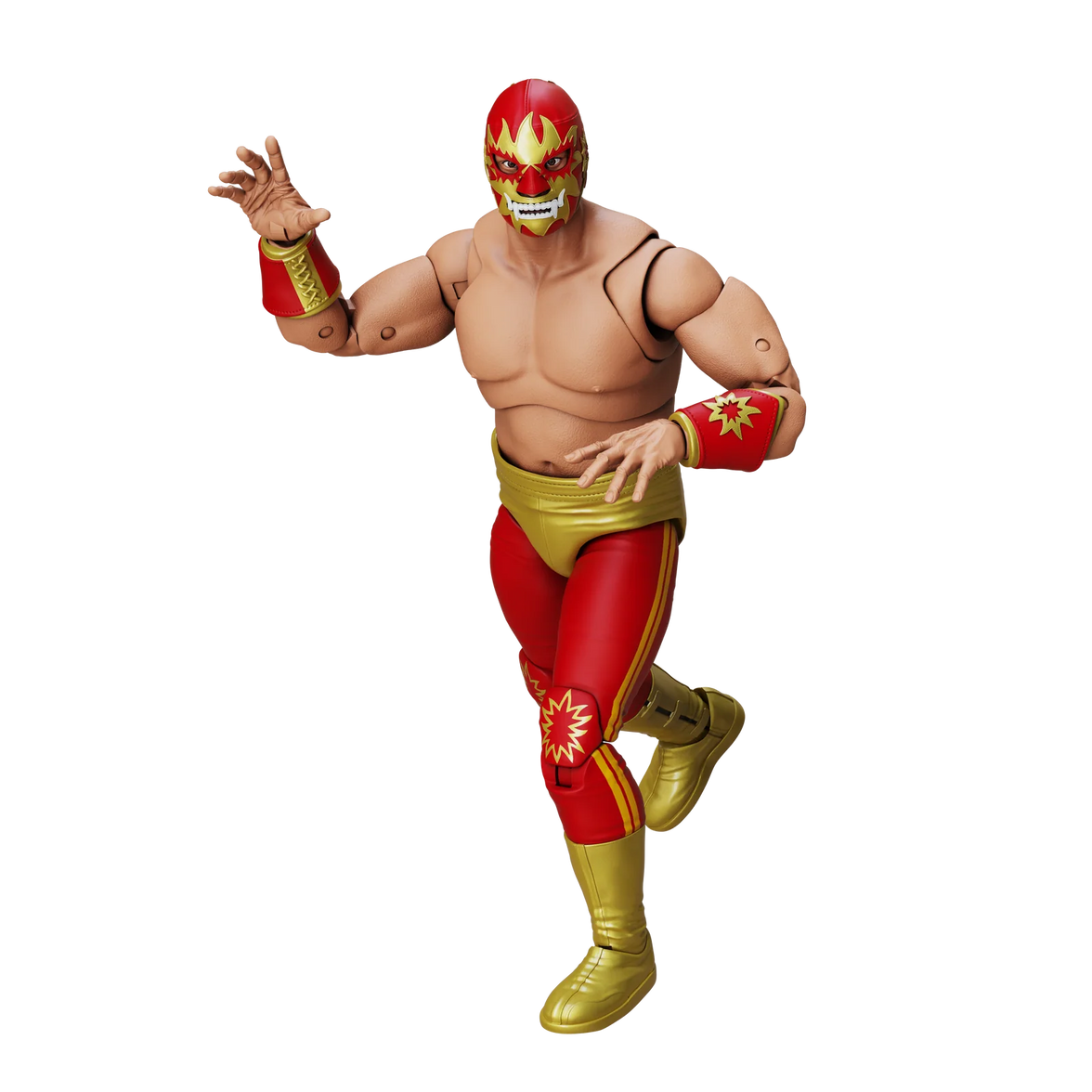 Solar Legends of Lucha Libre Premium 1:12 Scale 6" Action Figure new in box by Boss Fight Studio Llc in red and gold attire