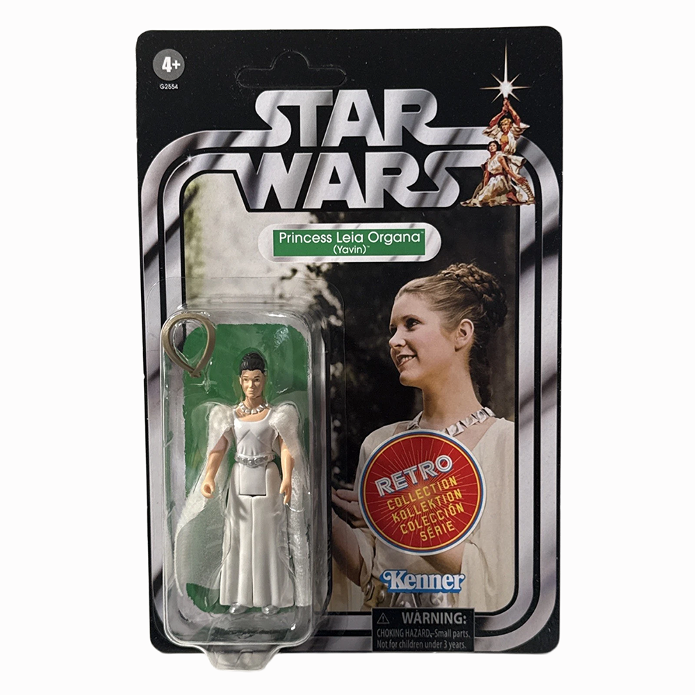 Princess Leia Organa - Yavin Star Wars Retro Collection Action Figure by Hasbro with Ceremony Outfit 3.75 in packaged