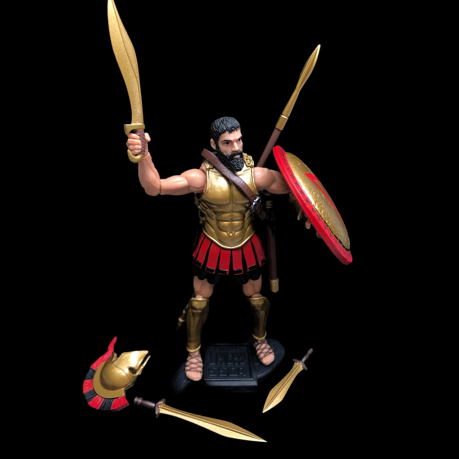 Leonidas Leader of the 300 Vitruvian H.A.C.K.S. Action Figure with Full Size Metal Themed Lunchbox by Boss Fight Studio Llc new in box