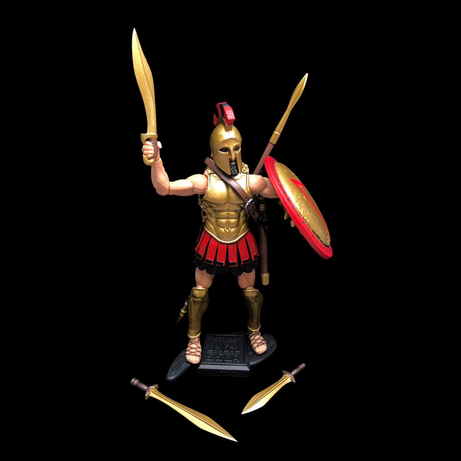 Leonidas Leader of the 300 Vitruvian H.A.C.K.S. Action Figure with Full Size Metal Themed Lunchbox by Boss Fight Studio Llc new in box