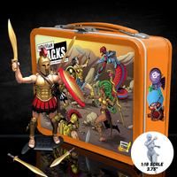 Leonidas Leader of the 300 Vitruvian H.A.C.K.S. Action Figure with Full Size Metal Themed Lunchbox by Boss Fight Studio Llc new in box