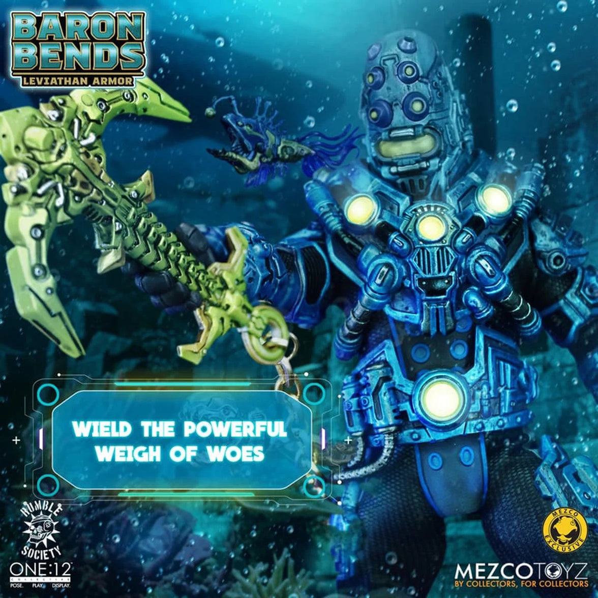 Baron Bends Leviathan Armor Rumble Society One:12 Collective Action Figure by Mezco Toyz Light-Up 6.7 in