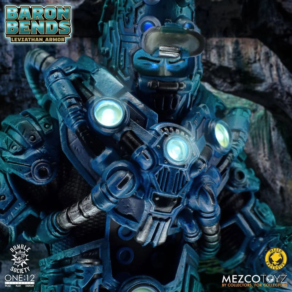 Baron Bends Leviathan Armor Rumble Society One:12 Collective Action Figure by Mezco Toyz Light-Up 6.7 in