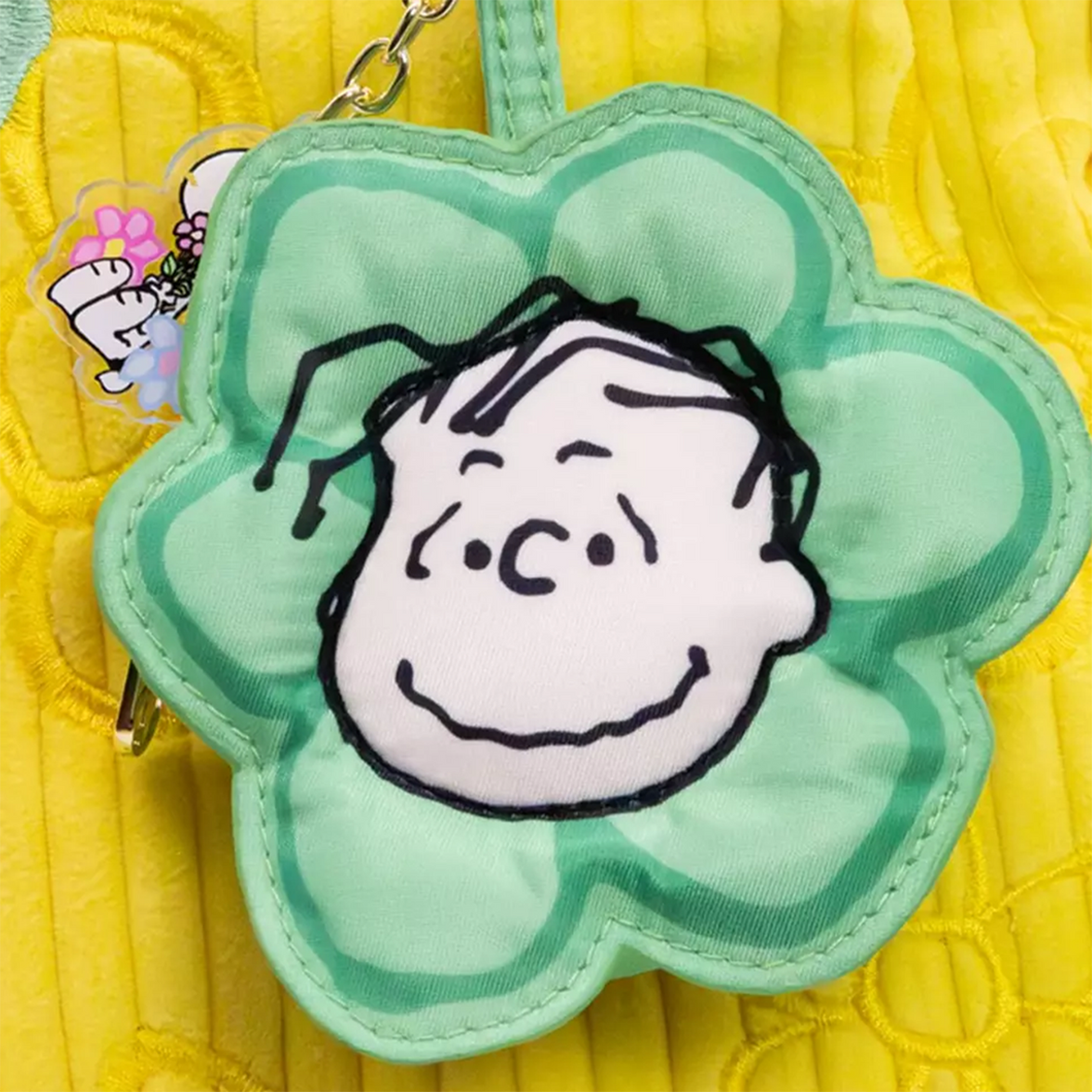 Peanuts Sherbet Spring Flowers Coin Pouch Bag Charm Blind Box U-Pick featuring Linus face on green flower by Whatever Makes You Happy