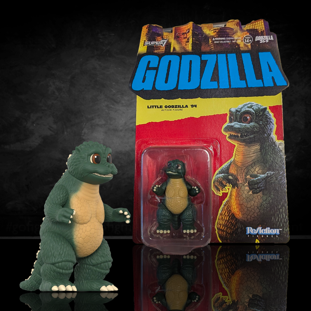 Little Godzilla 3 3/4-Inch ReAction Figure Super7 Toho Kaiju Collectible Figure new in box with vintage packaging
