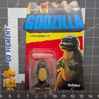 Little Godzilla 3 3/4-Inch ReAction Figure Super7 Toho Kaiju Collectible Figure new in box with retro Godzilla artwork packaging