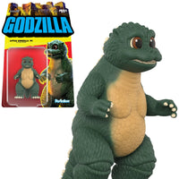 Little Godzilla 3 3/4-Inch ReAction Figure Super7 Toho Kaiju Collectible Figure new in box with green and beige textured design