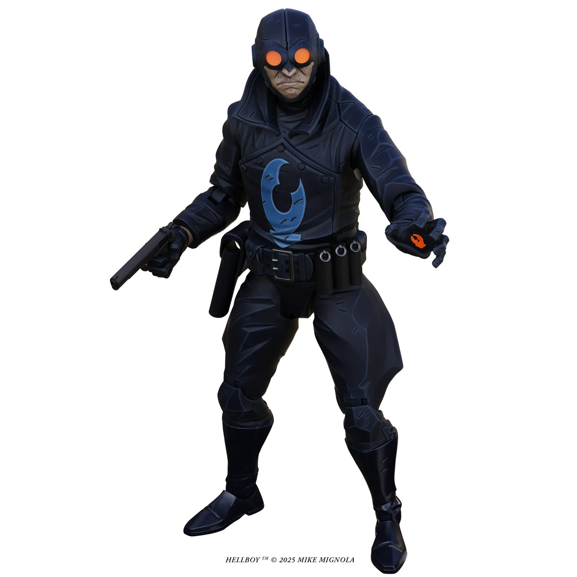 Lobster Johnson 1:12 Scale Action Figure Wave 1 (The Iron Prometheus) by Boss Fight Studio in black suit, sold by Go Figment