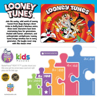 Looney Tunes 100 piece That's All Folks jigsaw puzzle by Master Pieces featuring classic characters and packaging design