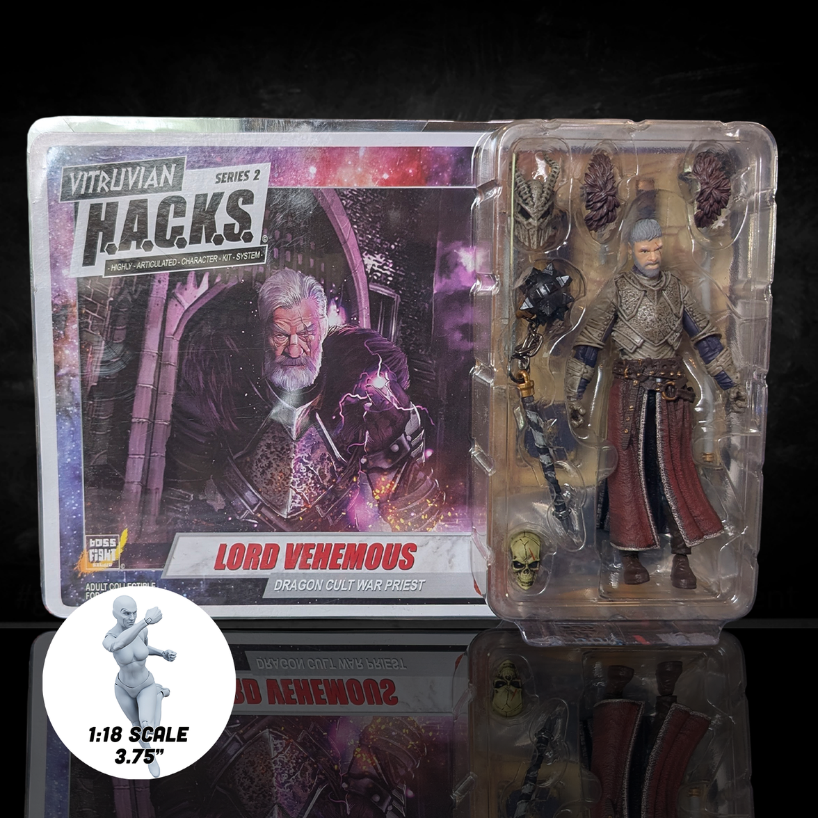 Lord Vehemous Dragon Cult War Priest Vitruvian H.A.C.K.S. Figure 1:18 scale action figure from Boss Fight Studio Llc