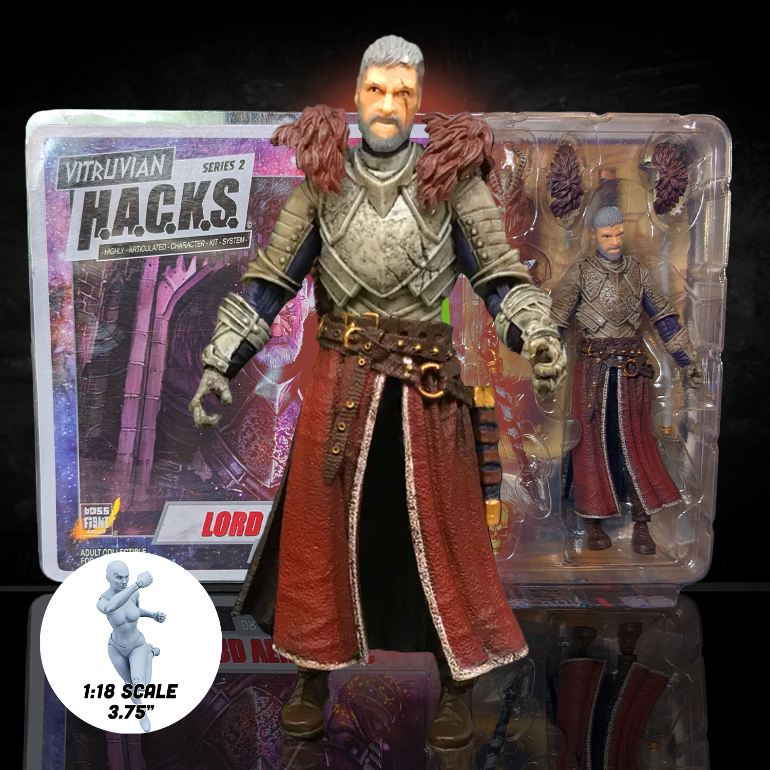 Lord Vehemous Dragon Cult War Priest Vitruvian H.A.C.K.S. Figure 1:18 scale action figure from Boss Fight Studio Llc