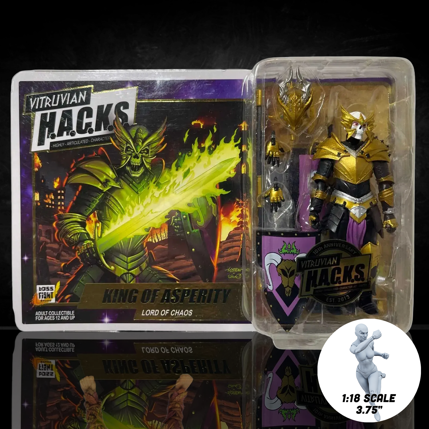 Vitruvian H.A.C.K.S. Action Figure: 10th Anniversary - King of Asperity "Lord of Chaos" new in box by Boss Fight Studio Llc