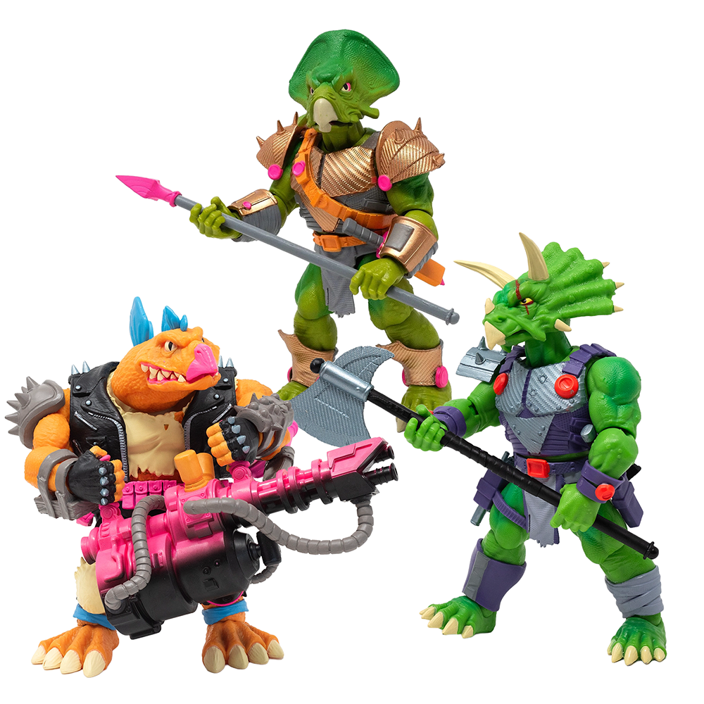 Saurozoic Warriors Dinosaur "Lowland Tribe" Action Figure 1:12 Scale 6" BUNDLE of 3 Boss Fight Studio Llc