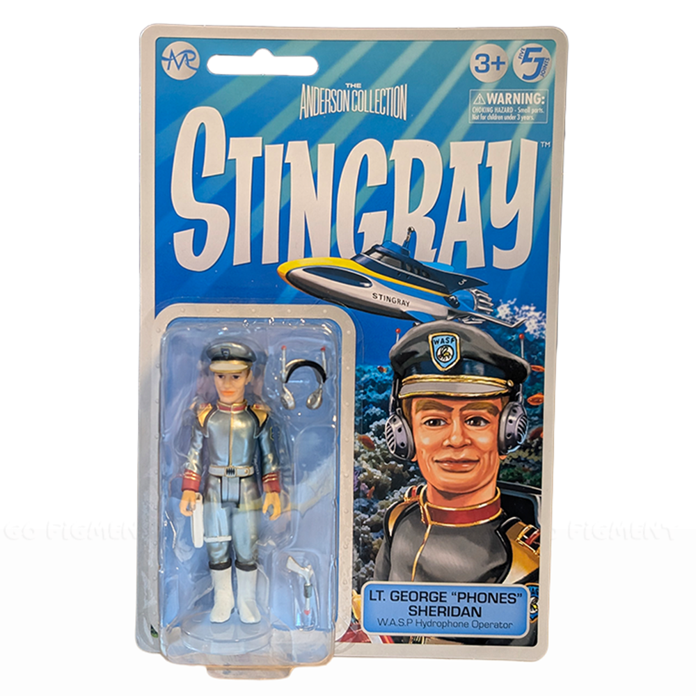 Lt George "Phones" Sheridan 1:18 Scale Stingray Master Replica Retro Action Figure in uniform with headset and accessories by Master Replica