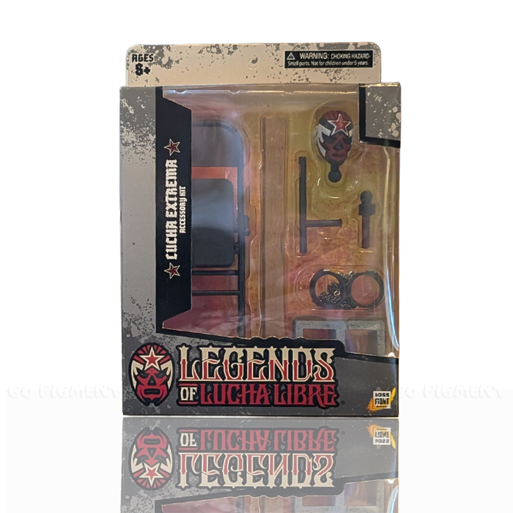 Lucha Extrema Accessory Set Legends of Lucha Libre Premium 1:12 Scale 6" by Boss Fight Studio Llc with chair and mask accessories