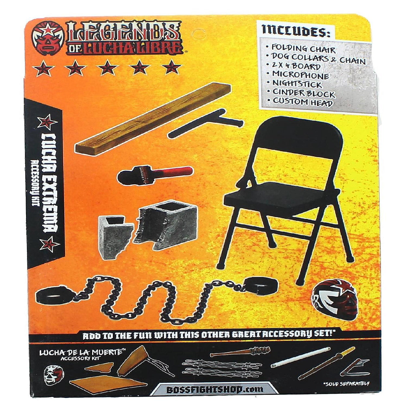 Lucha Extrema Accessory Set Legends of Lucha Libre Premium 1:12 Scale 6 with chair, weapons, and chain by Boss Fight Studio Llc