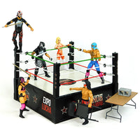 Wrestling Ring Playset Legends of Lucha Libre Premium 1:12 Scale 6" with detailed figures by Boss Fight Studio Llc