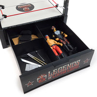 Wrestling Ring Playset Legends of Lucha Libre Premium 1:12 Scale 6" with storage drawer and collectible figures by Boss Fight Studio Llc