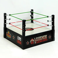 Wrestling Ring Playset Legends of Lucha Libre Premium 1:12 Scale 6" by Boss Fight Studio Llc with colored ropes and detailed design