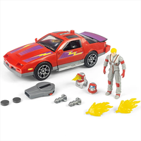 Loyal Subjects M.A.S.K. Thunderhawk red sports car with Matt Trakker figure and action accessories on white background