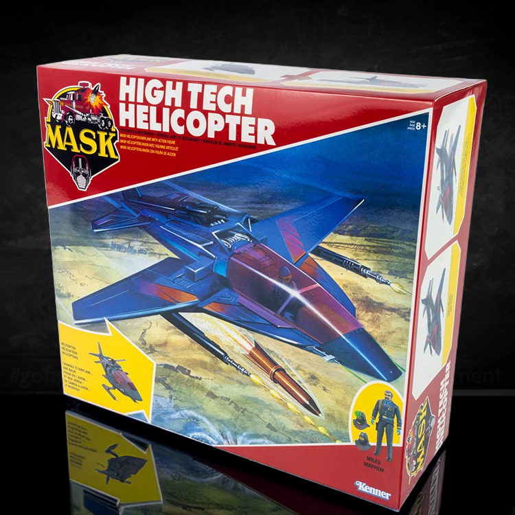 The Loyal Subjects M.A.S.K. High Tech Helicopter dual-mode vehicle with Miles Mayhem figure collectible playset