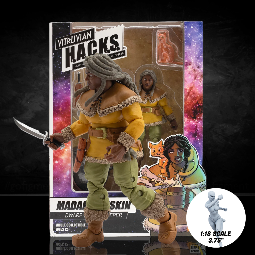 Madame Ruskin Dwarf Tavern Keeper Vitruvian H.A.C.K.S. Series 2 Fantasy 4" Figure new in box by Boss Fight Studio Llc