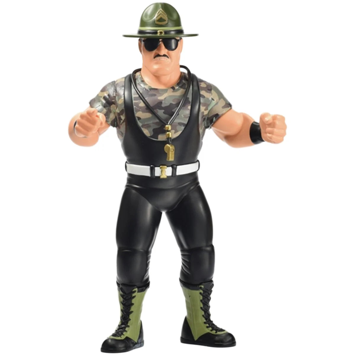 Sgt. Slaughter Major Big Rubber Guys 1:9 Scale 8-Inch Posed Wrestling Figure by Major in camo outfit and hat