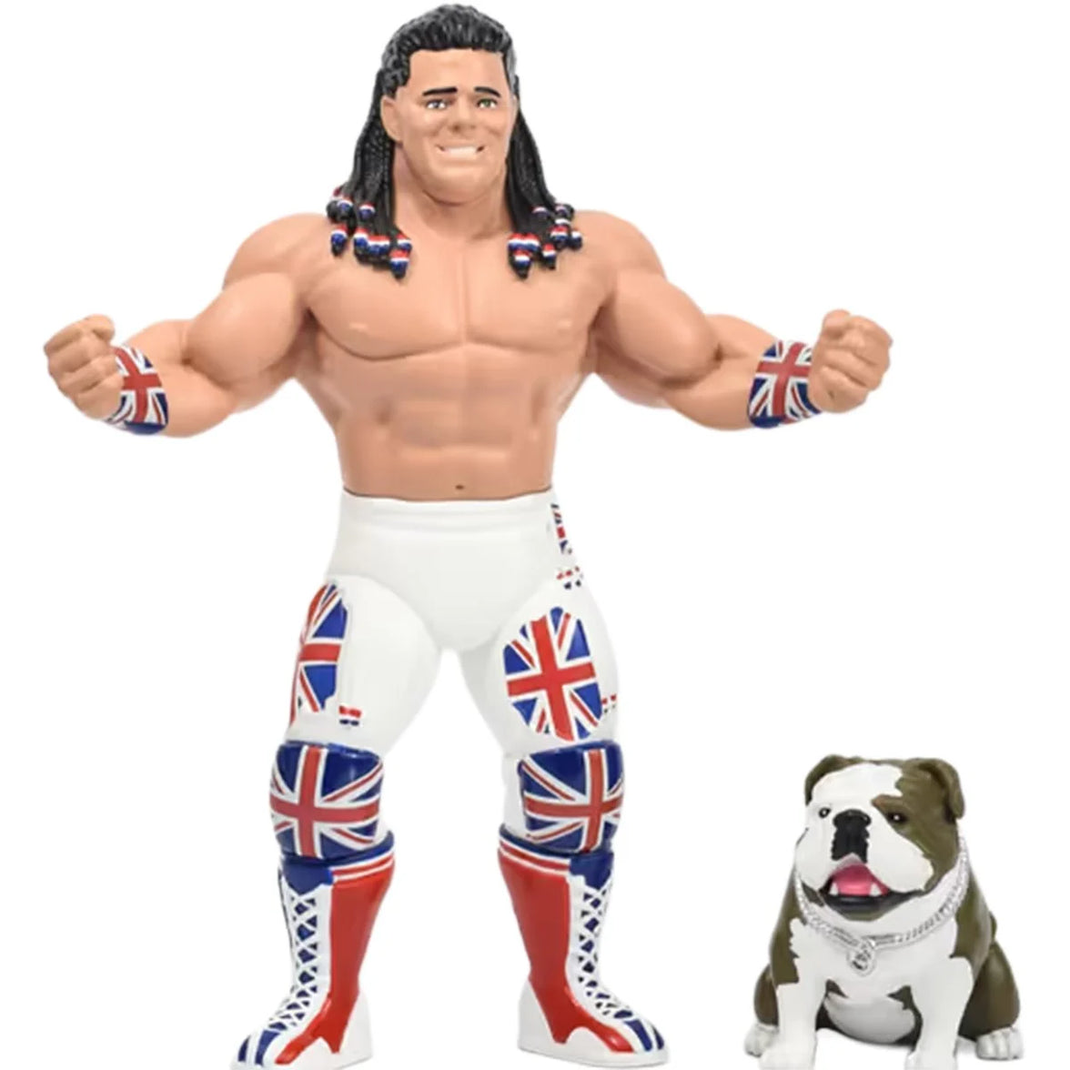 Davey Boy Smith Major Big Rubber Guys 1:9 Scale 8-Inch Posed Wrestling Figure with Union Jack attire and bulldog accessory by Major