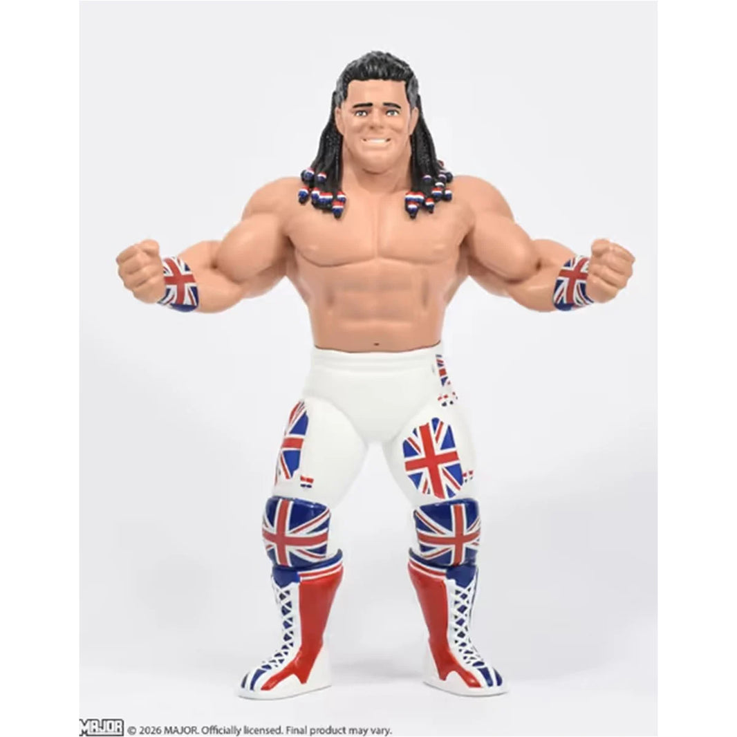 Davey Boy Smith Major Big Rubber Guys 1:9 Scale 8-Inch Posed Wrestling Figure by Major with UK flag attire and wristbands