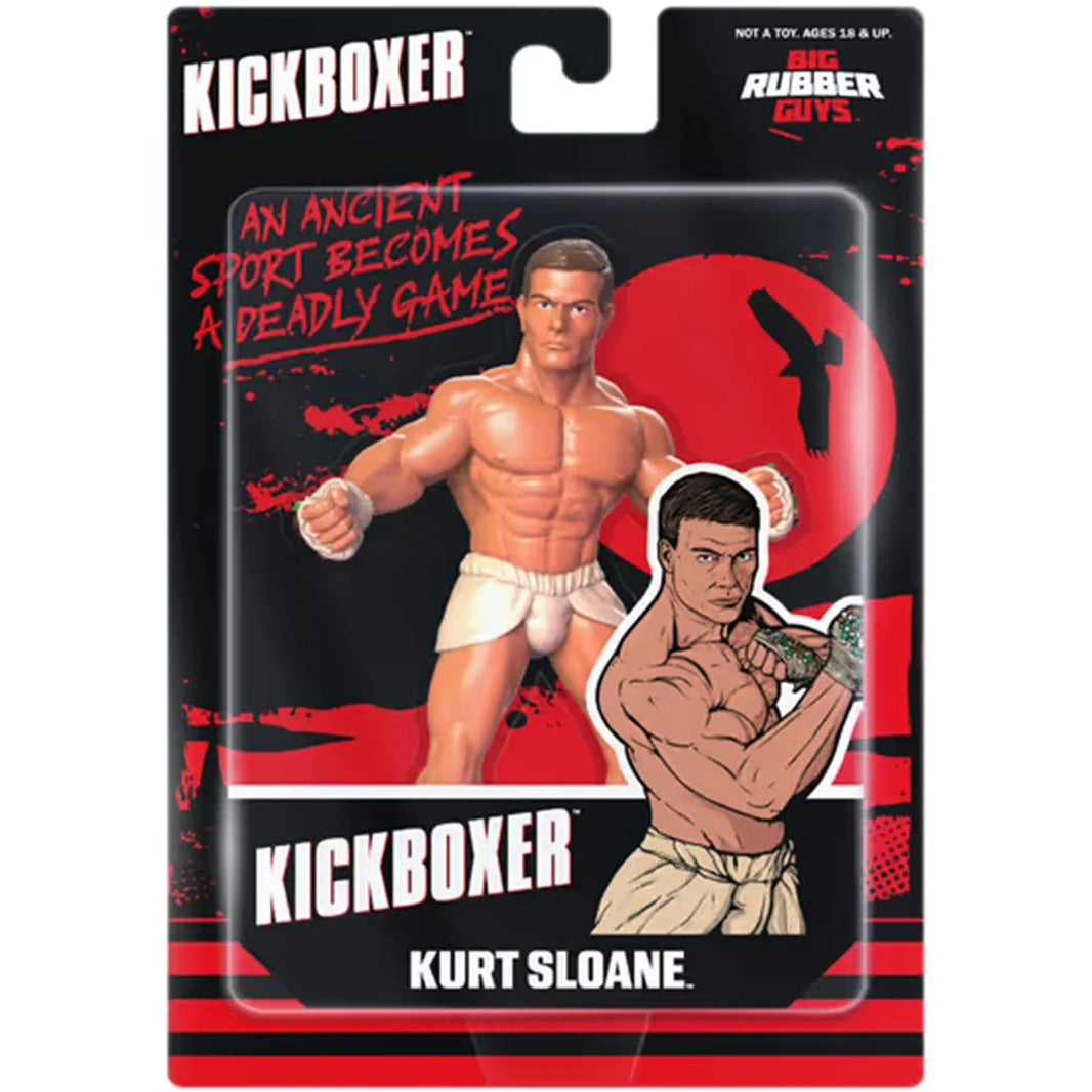Kurt Sloane Kickboxer Major Big Rubber Guys 1:9 Scale 8-Inch Posed Wrestling Figure by Major in boxing shorts packaging