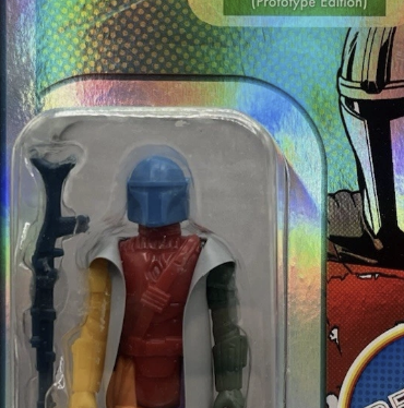 Star Wars Retro Collection Prototype Edition figure with multicolor armor and black blaster by Go Figment in blister packaging