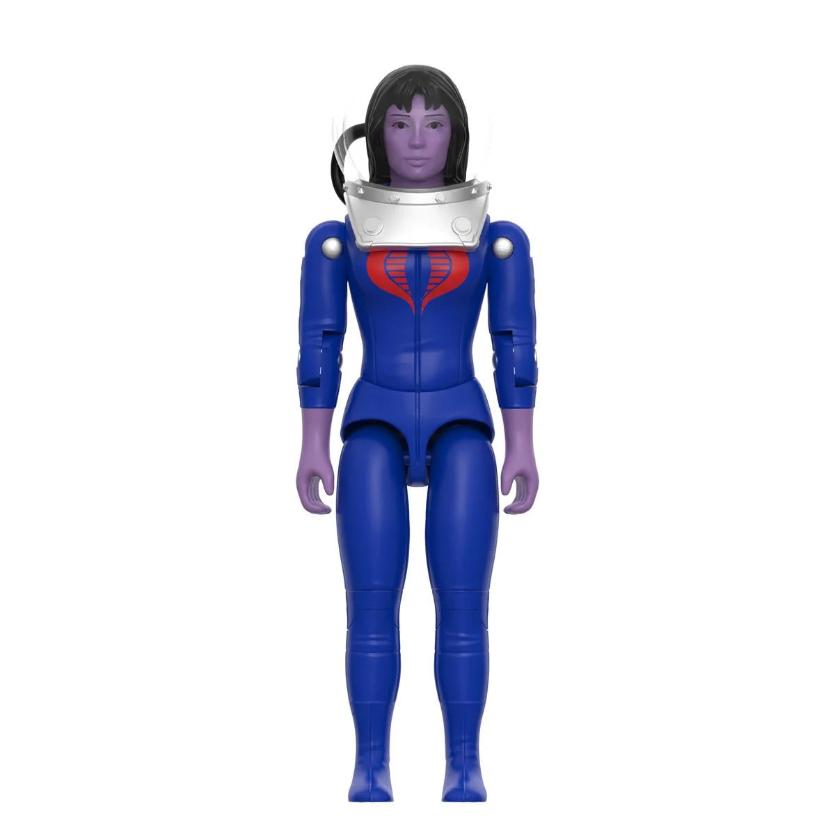 Super7 Mara Cobra Test Subject figure in blue diving suit with purple skin and silver breathing collar on white background