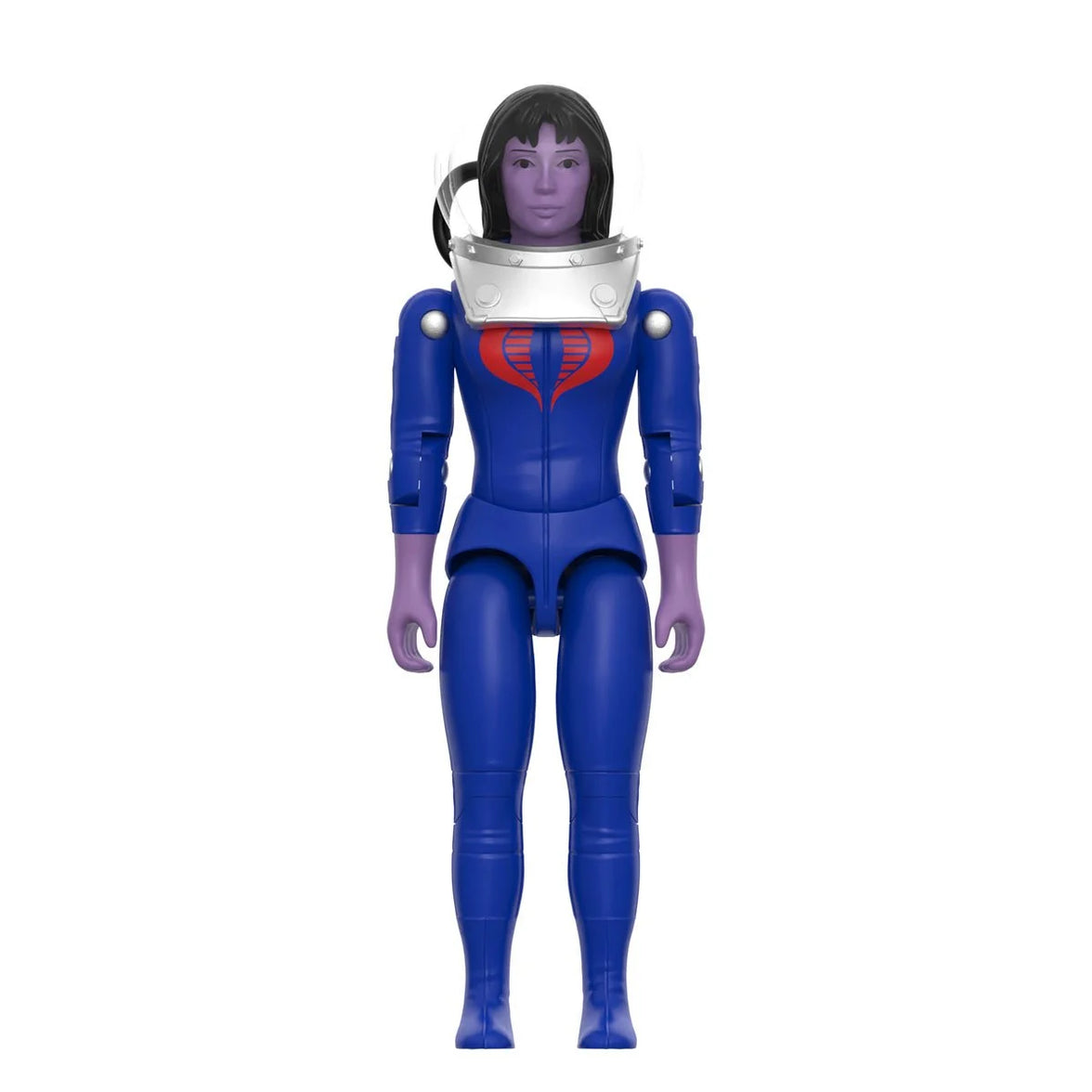 Super7 Mara Cobra Test Subject figure in blue diving suit with purple skin and silver breathing collar on white background