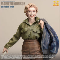 Marilyn Monroe USO Tour 1954 1/8 Scale Model Kit X-Plus showing detailed collectible figure in vintage military attire