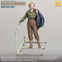 Marilyn Monroe USO Tour 1954 1/8 Scale Model Kit X-Plus collectible figure in vintage military outfit with jacket accessory