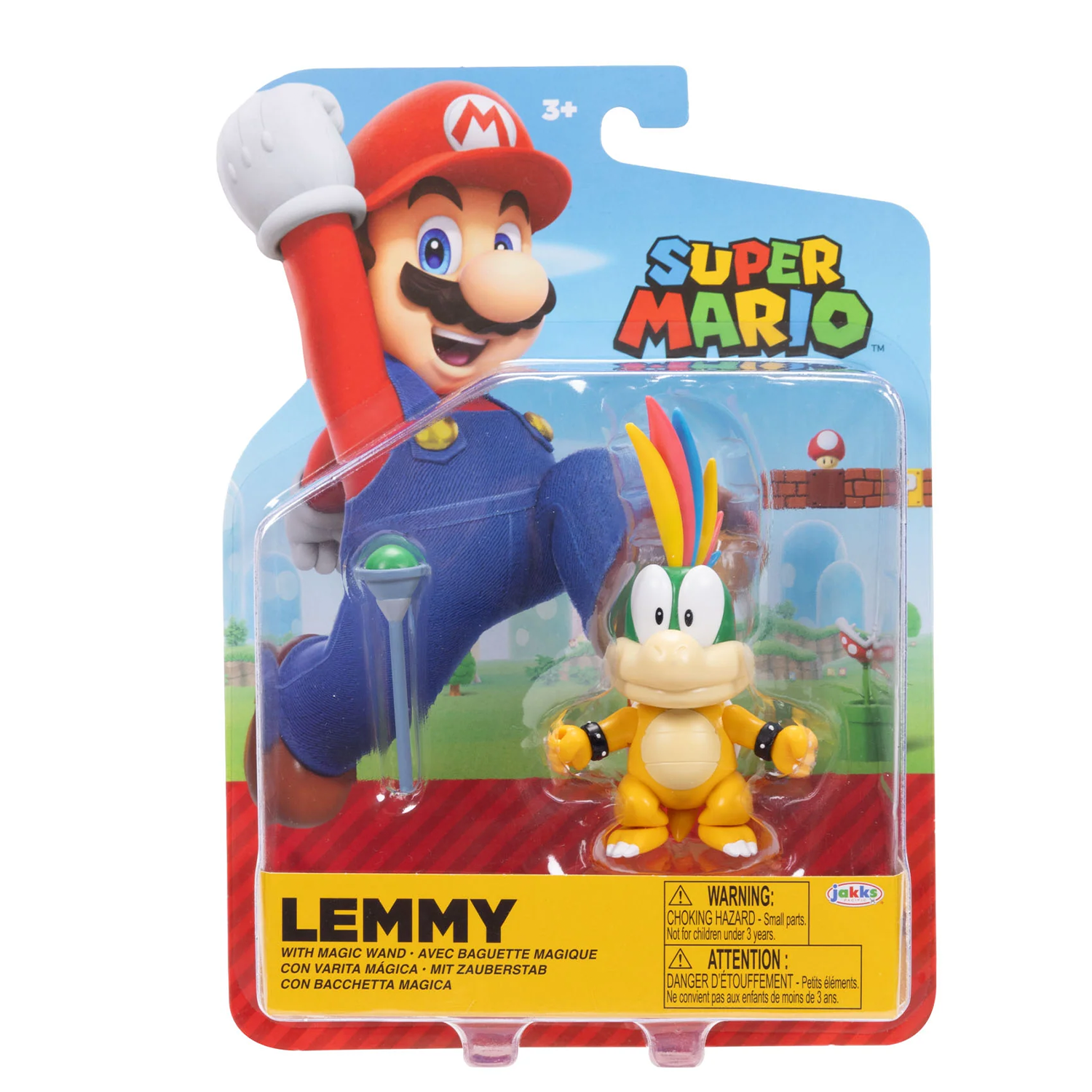 Super Mario 4-inch Lemmy with Magic Wand Action Figure - Wave 48 (2025) by Jakks Pacific in packaging